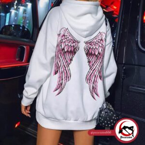 Hoodie Oversize Alas Rosa