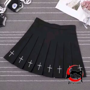 FALDA PLISADA NEGRA DE CRUCES - POSSESSION